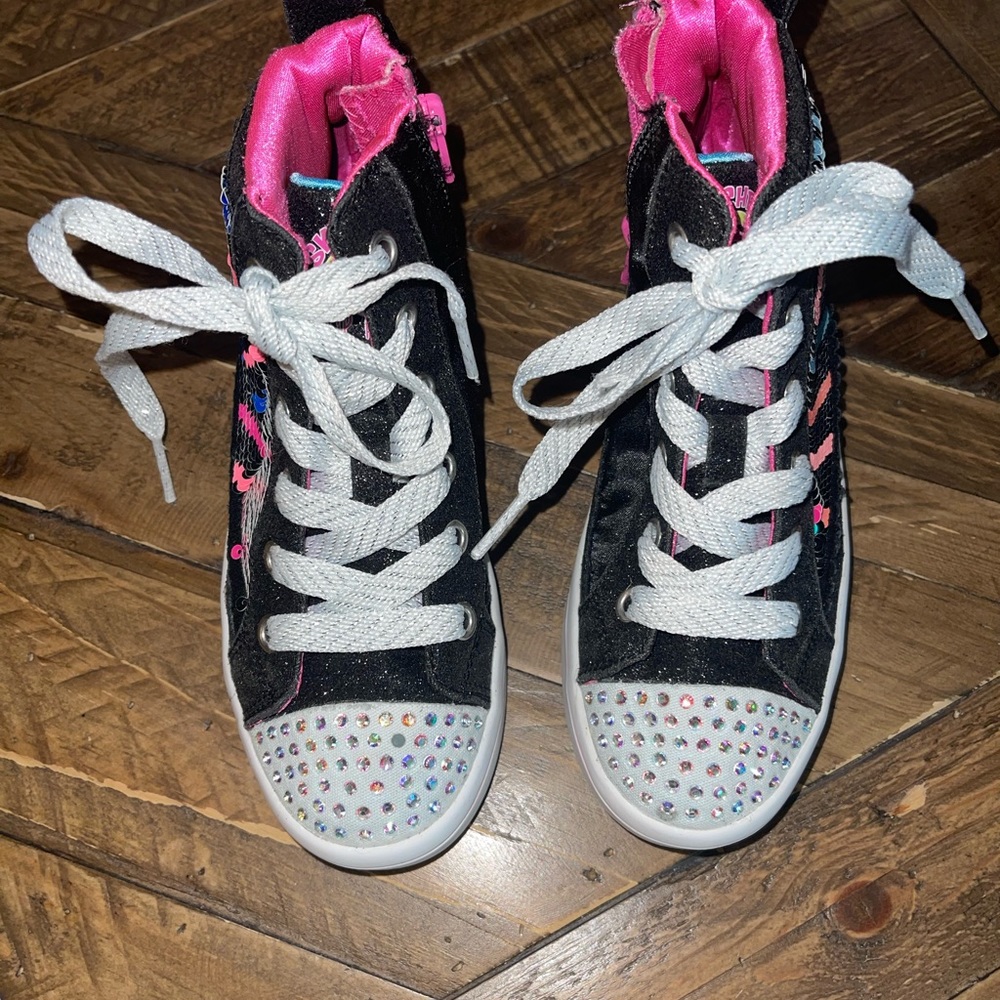 Sketchers Black and Heart Rainbow Sequence- Size 13 & 2